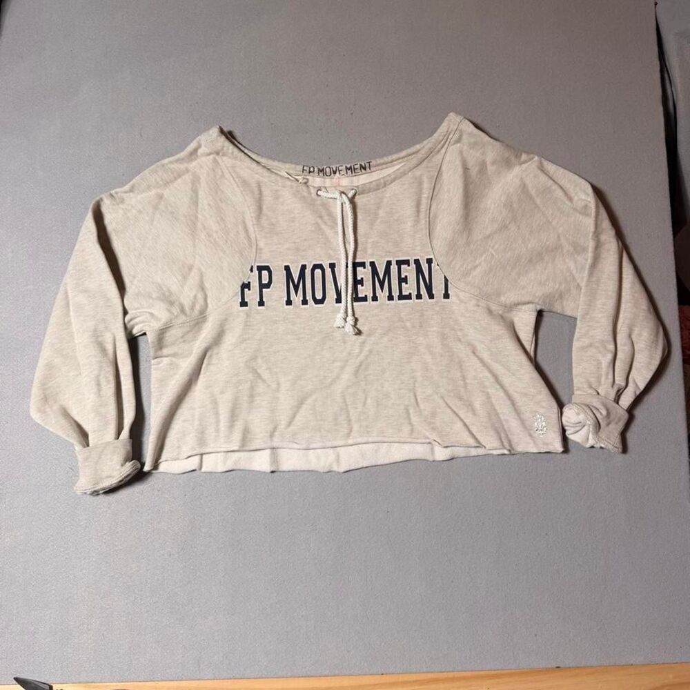 Free-people Women's Grey and White Sweatshirt
